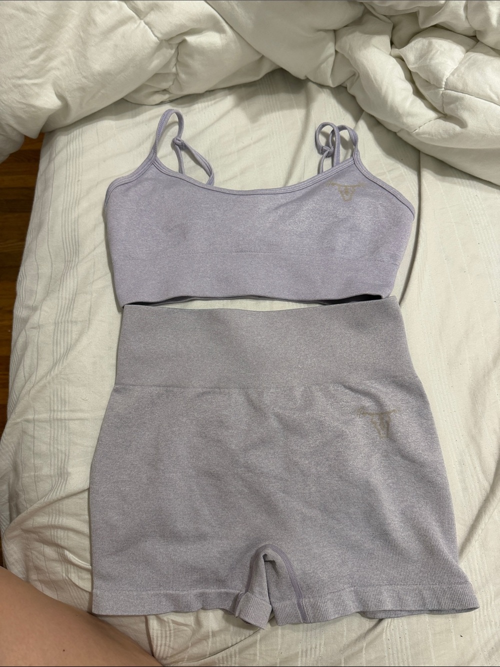 Everyday Lavender Seamless Sports Bralette & High-Waist Shorts